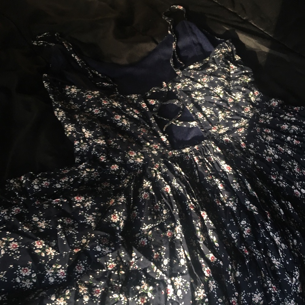Navy Blue Floral Dress